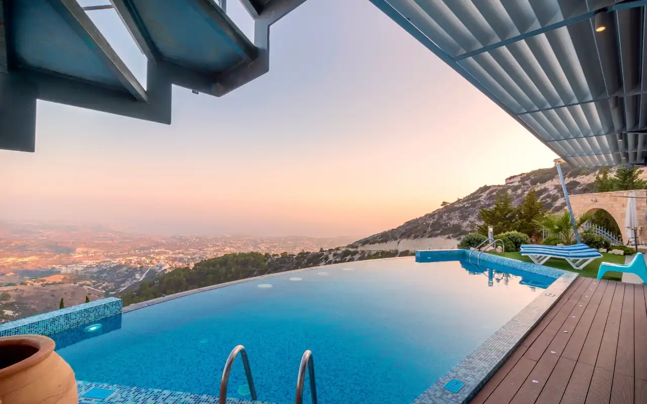 Modern pool renovation with sleek design and LED lighting.